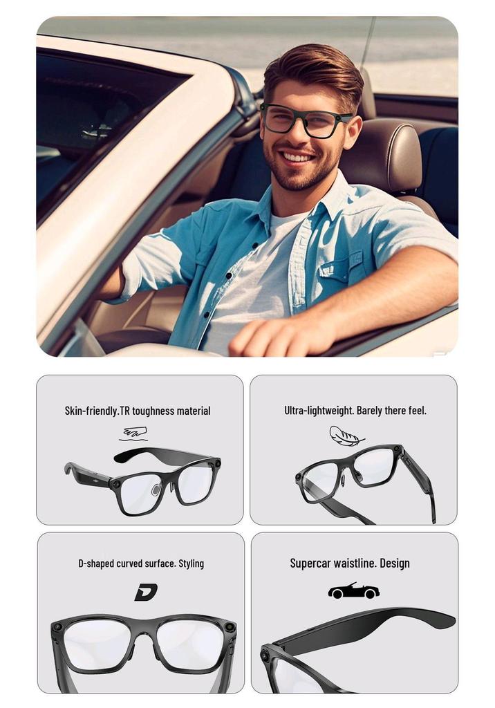 S336 Smart Bluetooth AI Glasses: Video Recording & Anti-Blue Light Protection