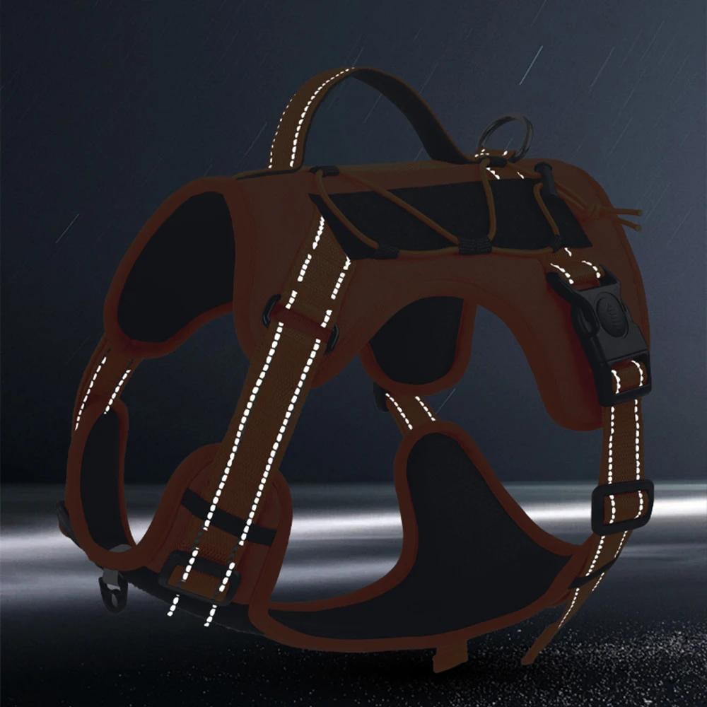 Многофункциональная шлейка для больших собак с ручками Шлейки для прогулок для средних и крупных собак Пастушья шлейка для бульдогов Аксессуары