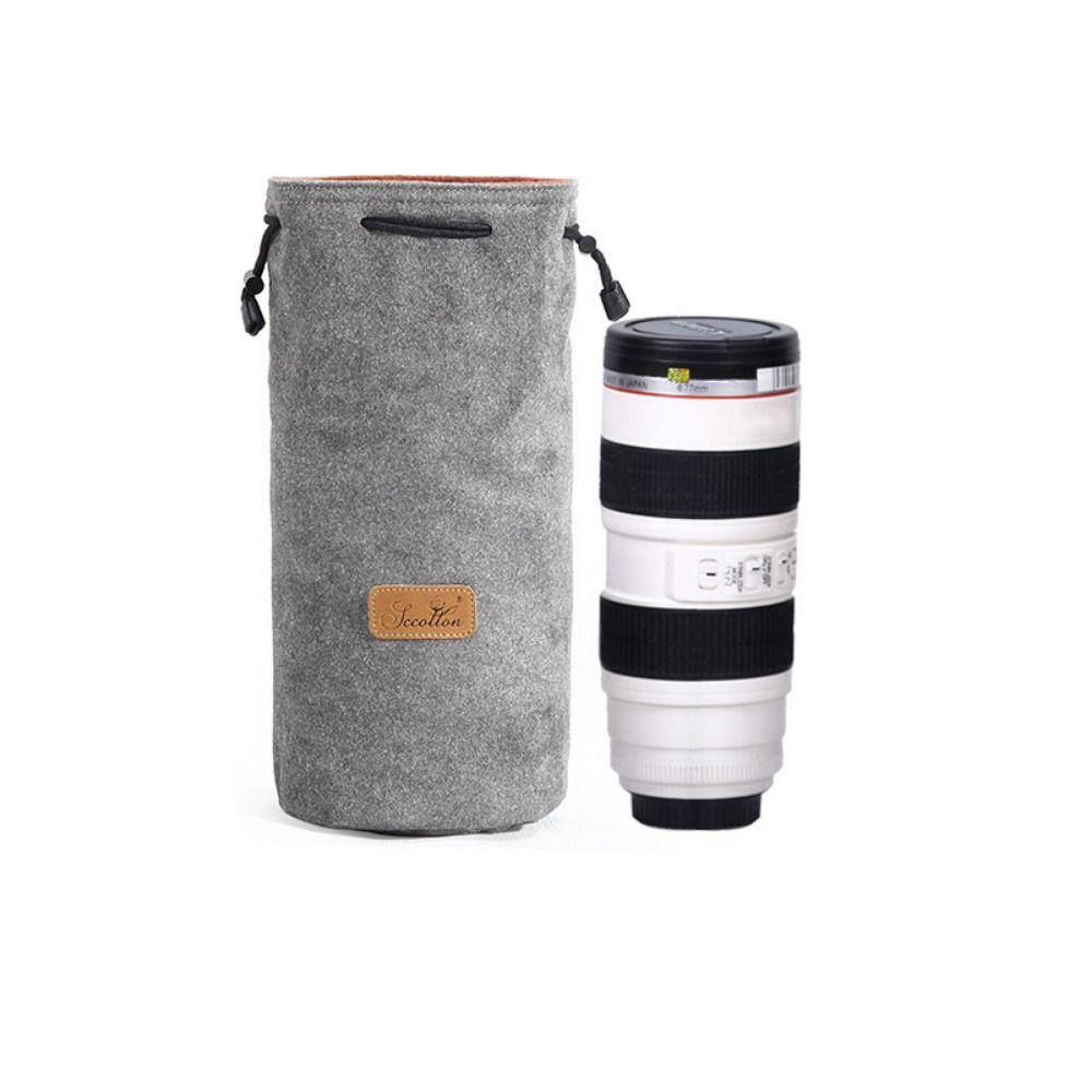 Portable Camera Storage Bag Soft Lens Protective Case Vintage Lens Pouch for Canon/Nikon Camera