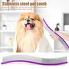 Расческа для вычесывания шерсти домашних животных, изогнутая расческа из нержавеющей стали для ухода за собаками, щетка для удаления шерсти домашних животных для длинношерстных собак и кошек