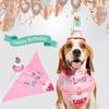 1 Set Pet Hat Neckerchief Letter Printing Eye-catching Pet Dogs Hat Bib Birthday Costume Pet Supplies
