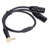 3.5mm to Dual XLR Male Y Splitter Cable 1 8 Stereo 3 Pin 0.5m for Microphone Speakers Stage DJ