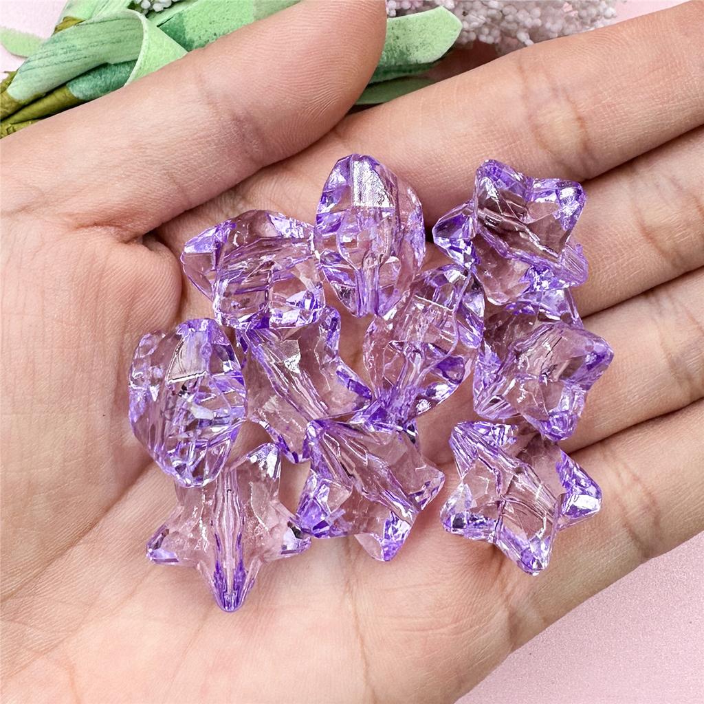 10 шт., 18,5 мм, акриловые прозрачные хрустальные бусины с пятиконечной звездой для изготовления ожерелья, браслета, аксессуары из бисера своими руками