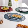 Heat-Resistant PVC Placemats Reusable Non-Slip Table Mats Waterproof Elliptical Shape Dining Place Mat for Kitchen Coffee Table