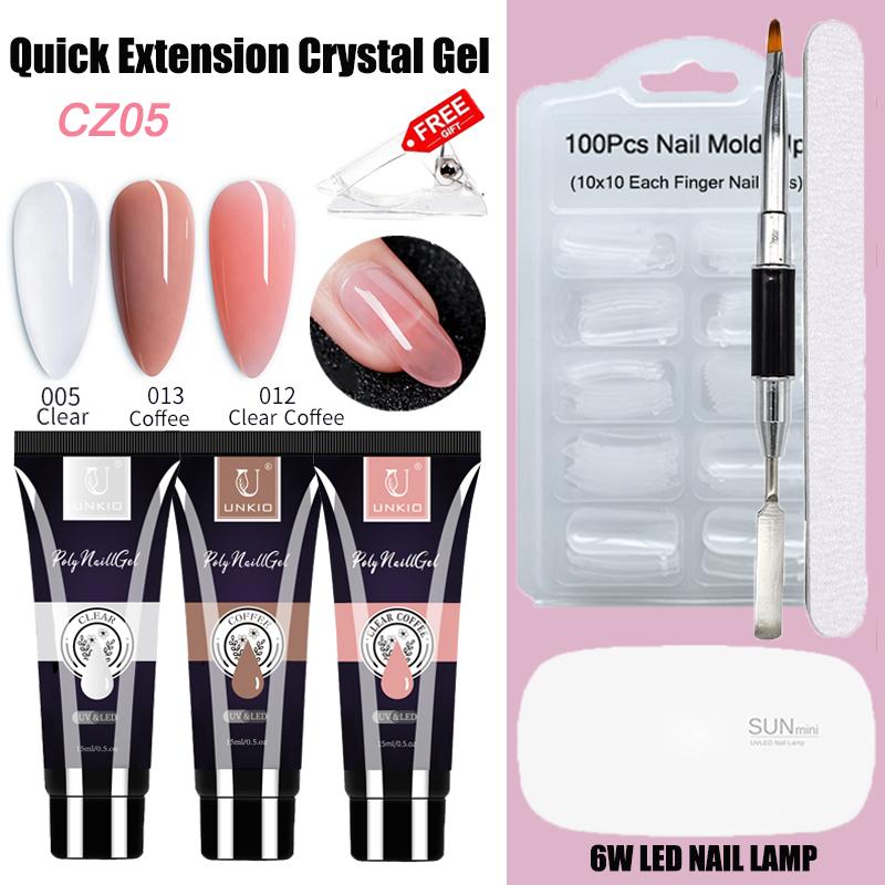 8 шт., набор полигелей для ногтей с УФ-лампой, прозрачный розовый УФ-светодиодный набор для быстрого наращивания ногтей с твердым желе, набор для наращивания ногтей, маникюрный инструмент «сделай сам»