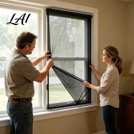High Visibility Window Screen 1 Set Net Replacement Kit Fiberglass Dust Blocking Screen Tear Resistant Washable Easy Installation Child-safe