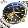 Chenxi Luxury Watch Men Golden Dragon Pattern Stainless Steel Fashion Quartz Wristwatches Curved Mirror Watches For Men Business