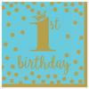 Одноразовые салфетки на первый день рождения мальчика (Упаковка из 16 шт.)