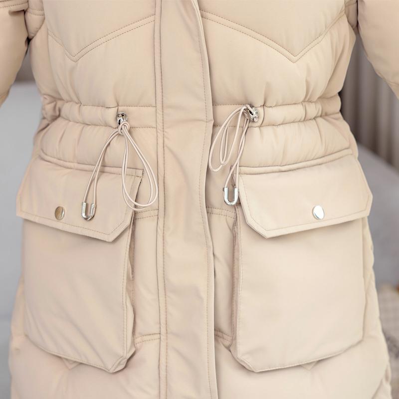 Модные зимние женские длинные парки с капюшоном и воротником из искусственного меха, толстая теплая куртка, съемные рукава, женские пальто