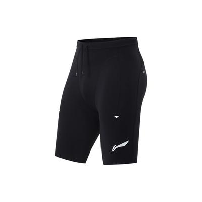 Li Ning Беговая серия Однотонные шорты средней посадки с прямыми штанинами Спортивные шорты Мужские шорты AUSU005-1