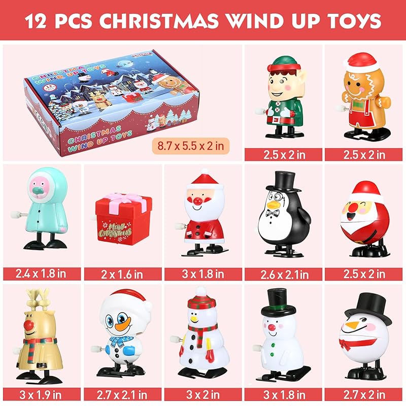 LIHAO Рождественский приз, игрушки, рождественский подарок, детский набор из 12 рождественских товаров, рождественское украшение, фигурка, игрушка, приспособление, заводная игрушка, украшение