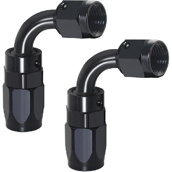 6AN Fitting, 2PCS 6AN Hose End Fittings, 6 AN Straight Fittings For CPE Braided Hose(Black).