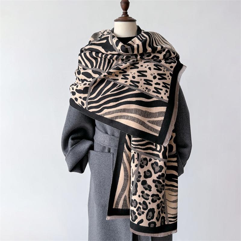 Design Winter Cashmere Scarf for Women Luxury Warm Pashmina Bufandas Shawls and Wraps Thick Blanket Poncho Fashion Echarpe