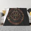 s Ragnar Lothbrok Blankets Norse Runes Wool Vintage Warm Throw Blanket for Coverlet Spring/Autumn