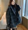 Women's Mid-Length Plaid Tweed Jacket - 2023 Fall/Winter Collection