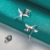 URMYLADY 925 Sterling Silver Star Stud Earrings For Women Wedding Party Charm Jewelry