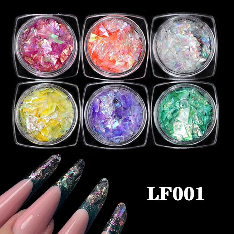 Блестки для дизайна ногтей Супер Блестящая Пудра Симфония Комбинация Блесток DIY Украшение для ногтей Набор из 6 цветов