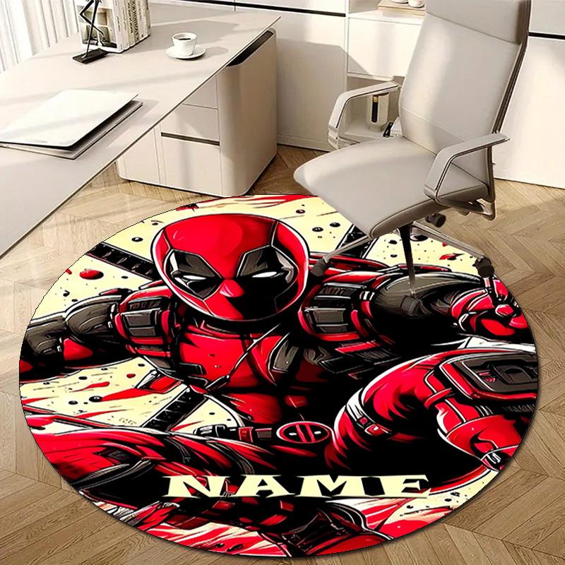 Personalized D-Deadpool Round Chair Office Rug - Perfect for Mat, Office Chair & More - Ideal Gift for Birthdays and Holidays