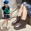 Fashion Children Snow Boots 2024 Autumn Winter New Princess Girls Waterproof Non-slip Ankle Boots Kids Zipper Party Leather Shoes 23-36