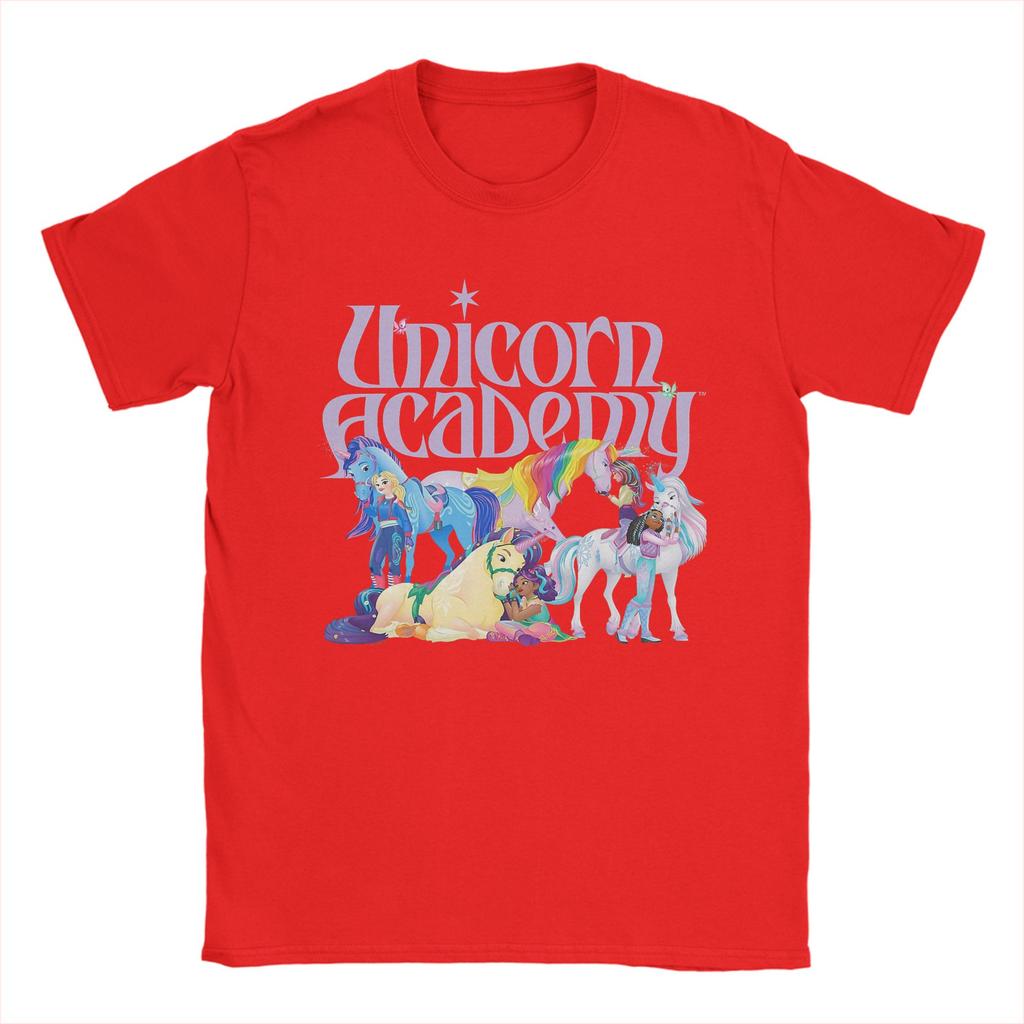 Футболка Unicorn Academy Riders Летняя 100% Хлопок Футболки Для Мужчин Повседневная Футболка С Коротким Рукавом Y2K Смешные Топы