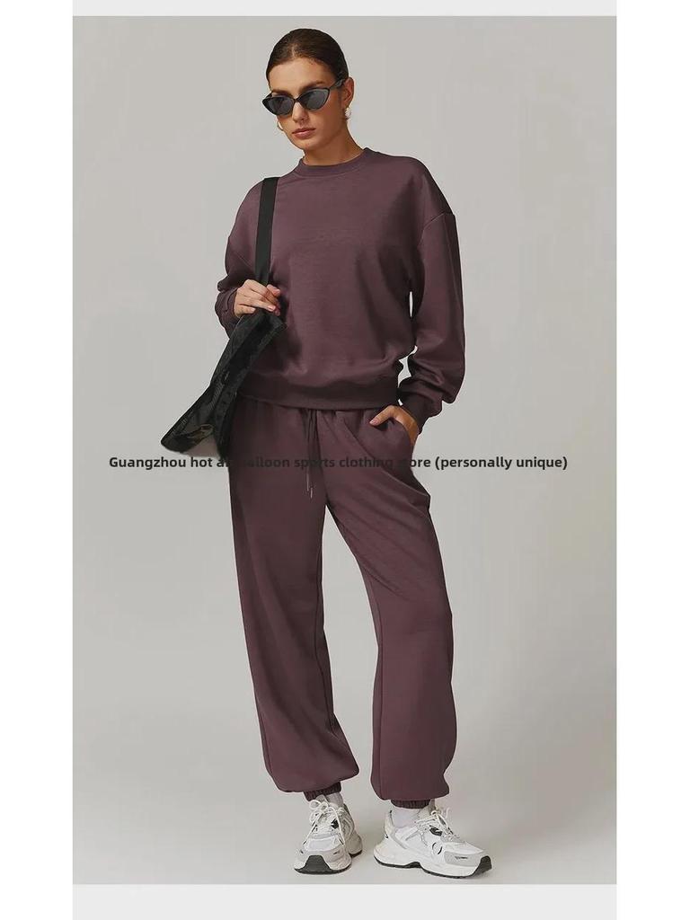 Alo Yoga Женская повседневная толстовка с круглым вырезом и длинным рукавом