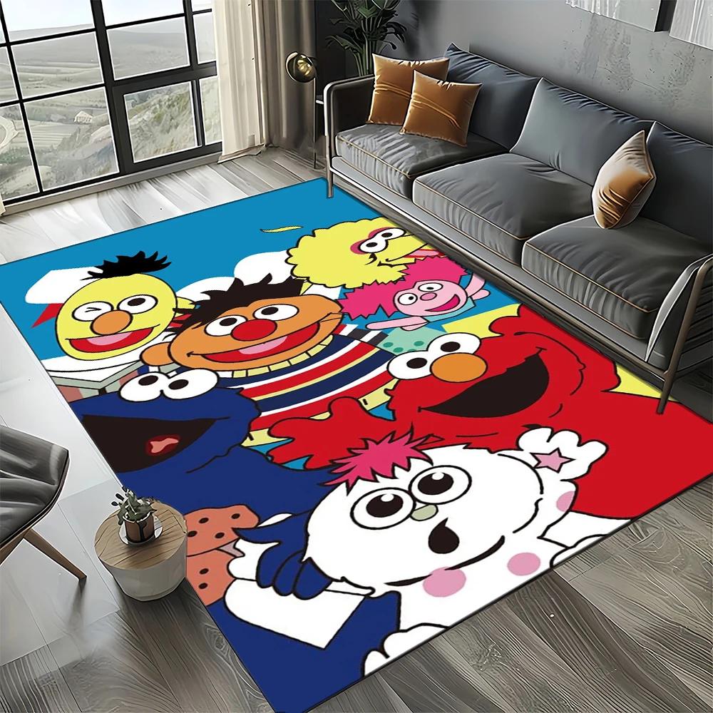 2025 New Style Sesame Street Cartoon TV Carpet Rug for Living Room Bedroom Home Sofa Decoration,Kids Play Non-slip Floor Mat