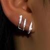 1 Pair, Silver Women's Claw Shaped Earring Set, Super Sparkling Synthetic Material, Dazzling, Exquisite and Lovely, Luxurious and Elegant
