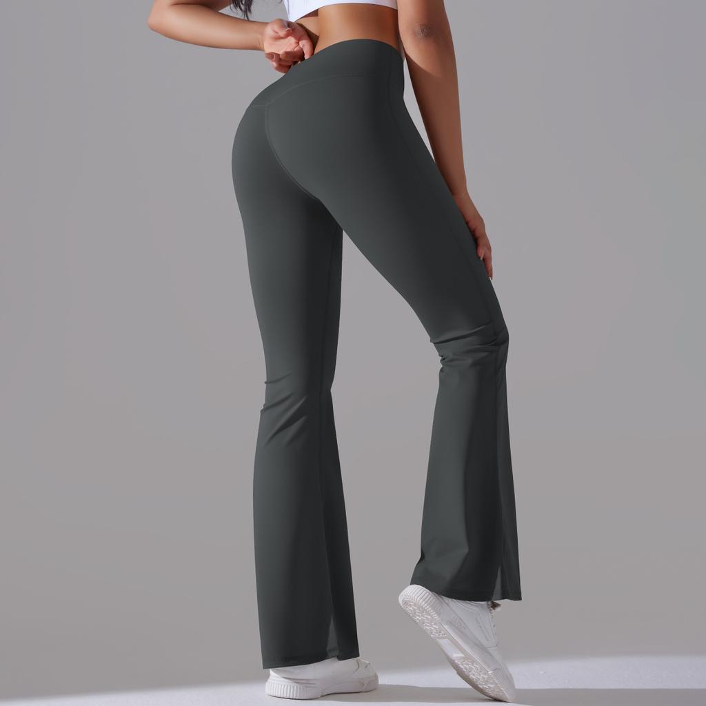 Wide Leg Leggings Without T-Line, Nude Feeling, Hip Lifting, Yoga Bell Bottom Pants, High Waist, Casual Fitness Pants, Women'S Sports Pants
