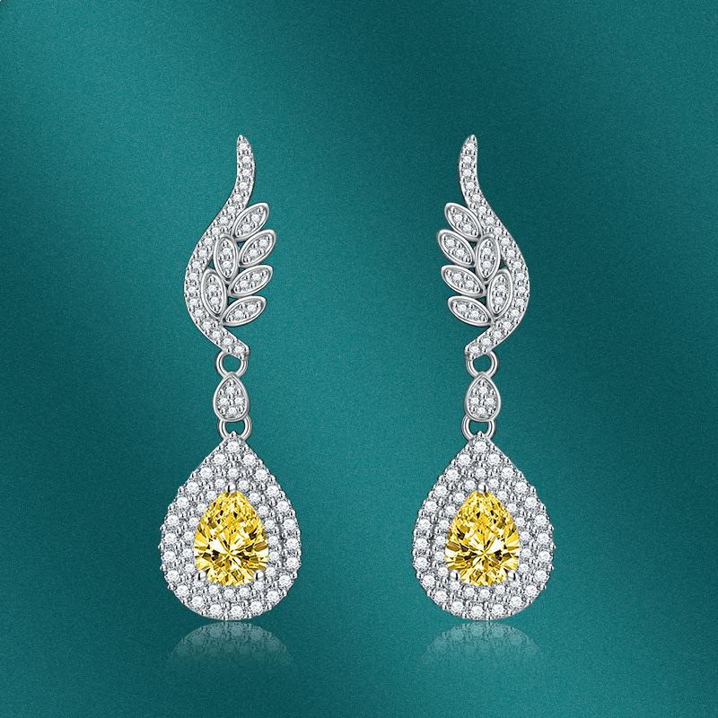 BELLA BOX Длинные серьги-капли с перьями, роскошные женские свадебные украшения, подарки на помолвку