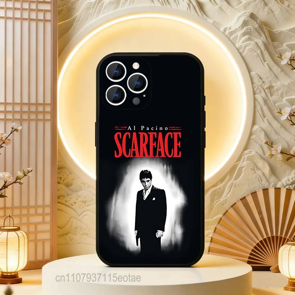 Чехол для телефона S-Scarfaces Tony Montana для iPhone 17,16,15,14,13,12,11,Pro,Max,Plus,E,Air,Mini Защитный Черный Чехол
