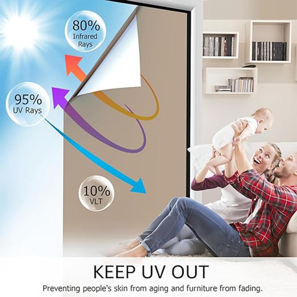 45x300cm Window Privacy Film Office Home Balcony One Way UV Blocking Static Cling Glass Film