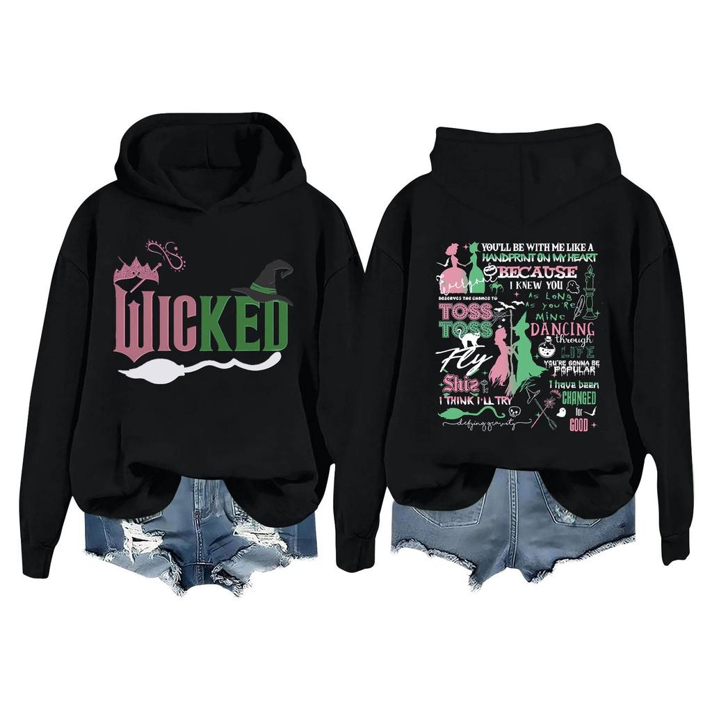 Женская повседневная толстовка с длинным рукавом и принтом Bad Witch