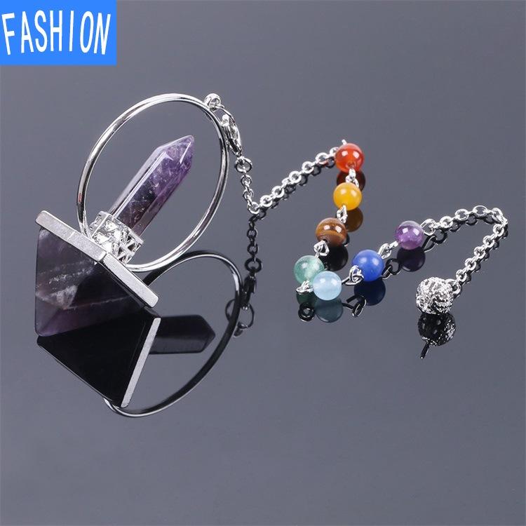 Бусины чакры, подвеска-пирамида из природного газа, маятник