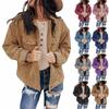 Women's Autumn And Winter Loose Corduroy Lapel Double Pockets Long-Sleeved Shirt Jacket