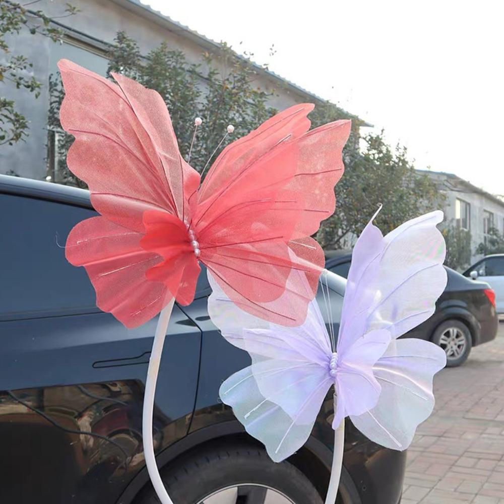Colorful Artificial Butterfly Flowers Silk Photography Props NEW Flower Head Wall