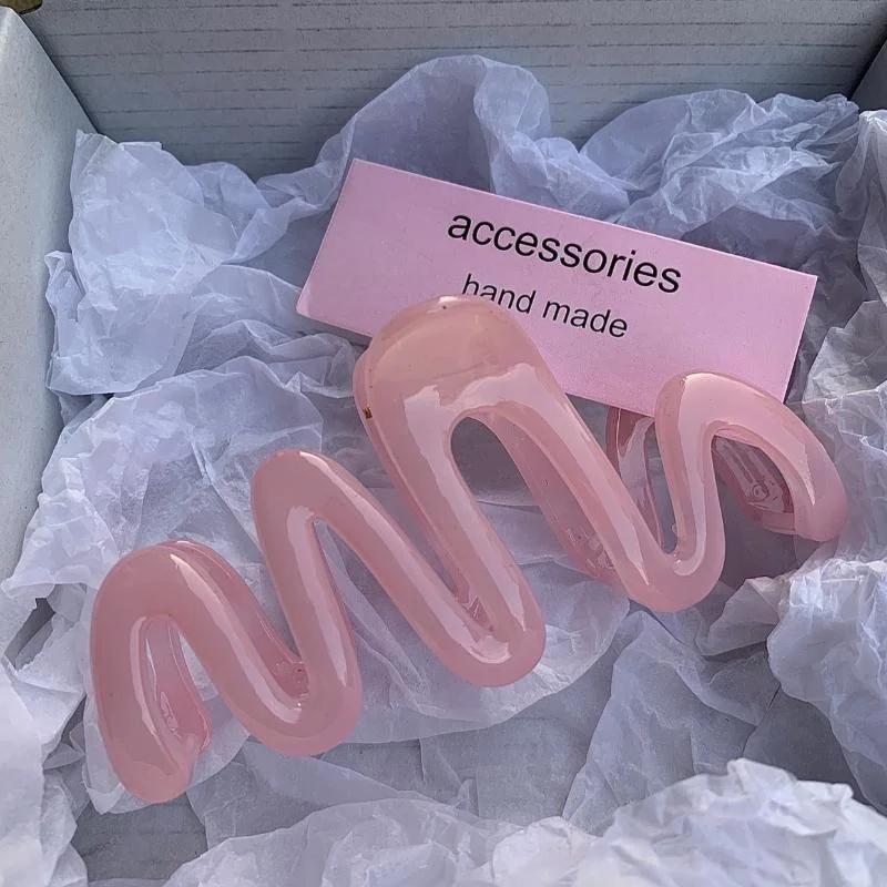 New Colorful Jelly Wave Hair Claw Hairpin Women Girls Fashion Design Korean Sweet Simple Irregular Hair Clip Headwear 2024