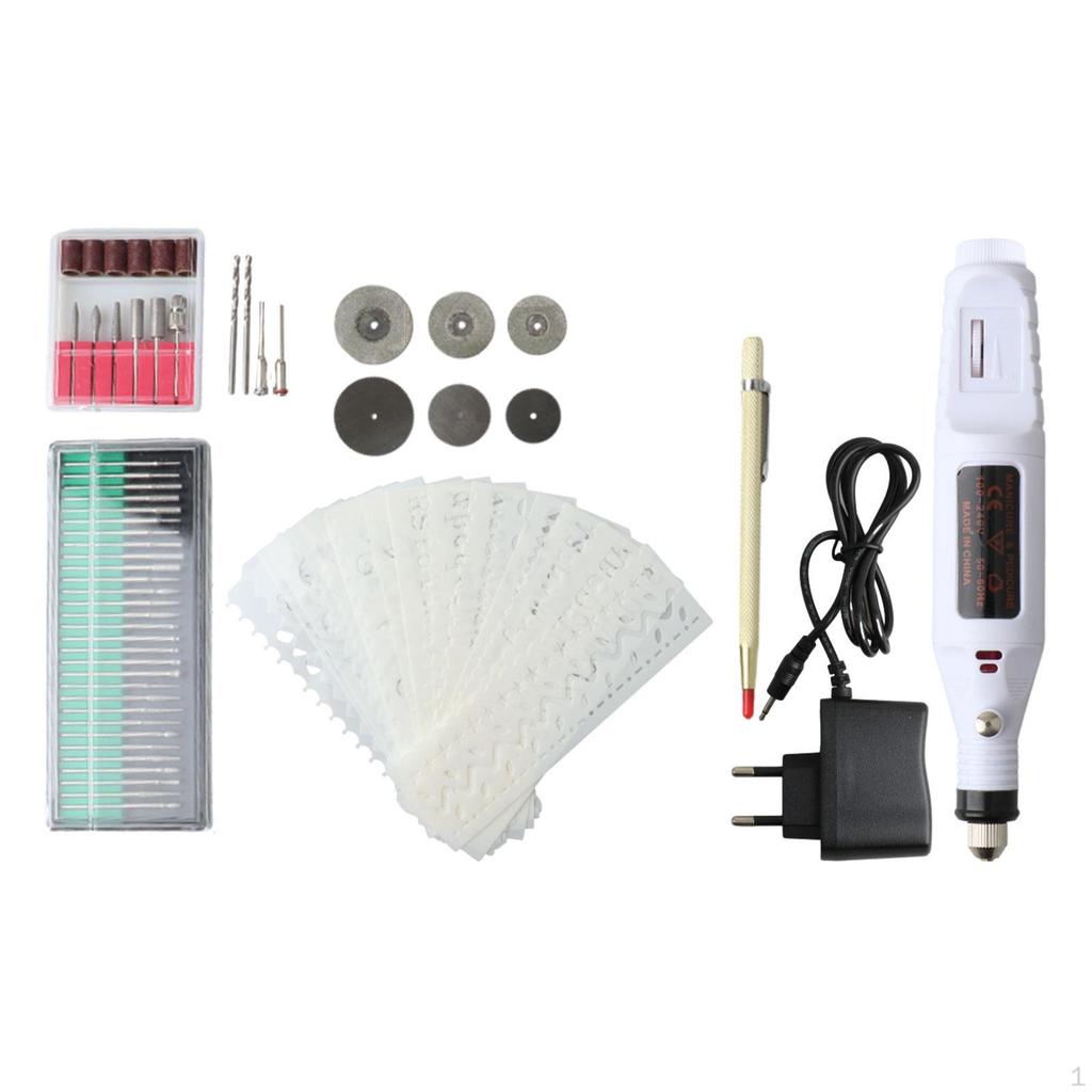 Электрическая маленькая гравировальная ручка для художественной полировки, насадки, гравер, травление, гравировка, белая