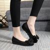Fashion Women's Flat Bottomed Butterfly Bow Round Toe Shallow Mouth Soft Soled Shoes In Black Simple Comfortable Versatile Single Shoes