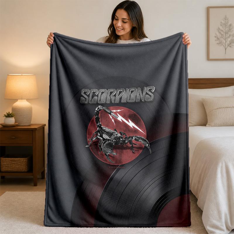Scorpions Print Flannel Blanket Cozy Lightweight Plush Throw Blanket For Bed Sofa Household Use