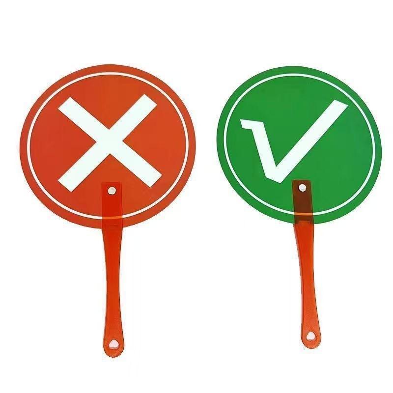 Yes No Double Sided Handheld Sign Paddles Waterproof PVC Clear Print for Baby Shower Bridal Party Fun Games