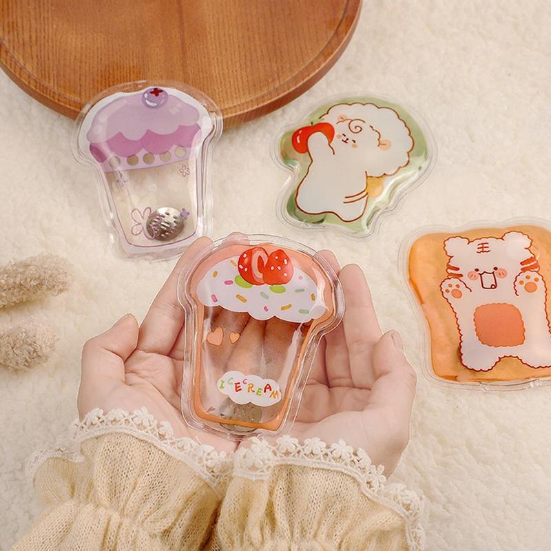 Мини Зимняя Грелка для Рук Моментальный Нагрев Милая Гелевая Грелка для Рук Портативная Защелкивающаяся Карманная Грелка Многоразовая для Дома Офиса Улицы