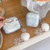 Snowflake Pearl Christmas Protecitve Case For AirPods 4 Pro 2 Earphone Cover For AirPods 1 2 3 4th Generation Case with