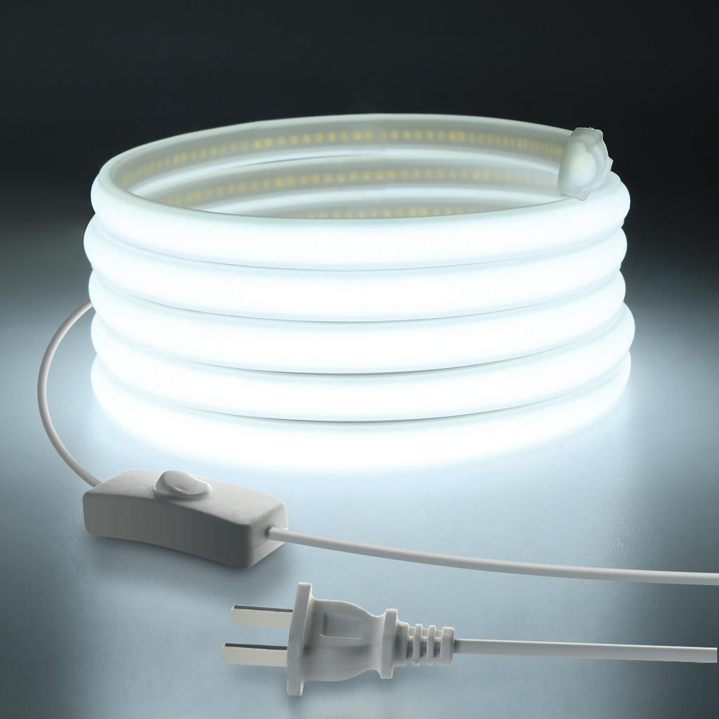 Яркая светодиодная лента COB 220 В, неоновый светильник, водонепроницаемая, 288 светодиодов/м, 5 м, 10 м, 15 м, 20 м, 25 м, 30 м, 35 м, светодиодная лента для освещения спальни и кухни