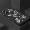 Silver Butterfly Phone Case For Xiaomi Redmi Note 14 13 12 12S 11 11S 10 10S 9 9S Pro Plus 4G 5G Liquid Silicone Cover