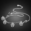 Retro 100 %925 Sterling Silver Ankle Crown Pendant Bracelet Bohemia Foot Beach Anklets Women Fashion Barefoot Chain Jewelry