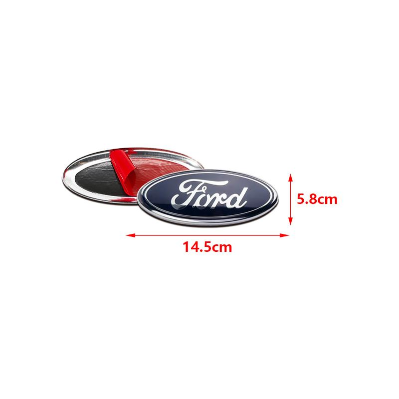 HFVS5 Ford Metal All Sizes Logo For Focus Edge Mondeo Ecosport Fusion Fiesta Rear Trunk Emblem Metal Cover Sticker Badge Classic Blue