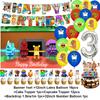 Steal n Catch The Brainrot Birthday Party Decorations Number Balloon Cake Topper Popular Game Background Party Supplies Kid Gift