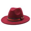 Big Eave Hat Fashion Flat Top Hat Men'S And Women'S Woolen Jazz Hat