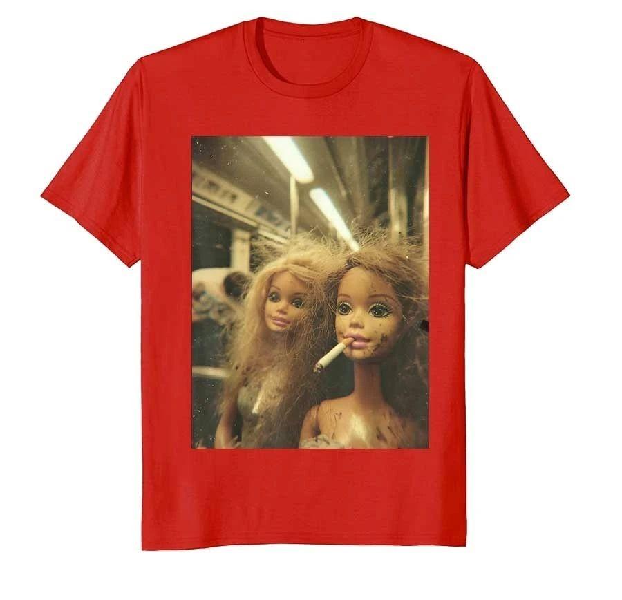 Y2k Gift Funny Disgusting Doll Face Meme Smoking Y2K Sarcastic Tshirt Print T Shirts Casual Loose Short Sleeve Unisex