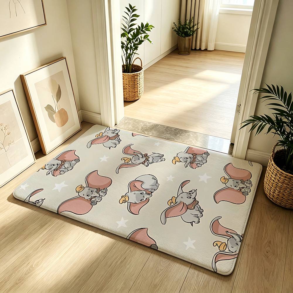 Cute Cartoon D-dumbo Classic Carpet Bathroom Anti-slip Mat Door Mat Home Decoration Mat Entrance Door Mat Scratch-resistant